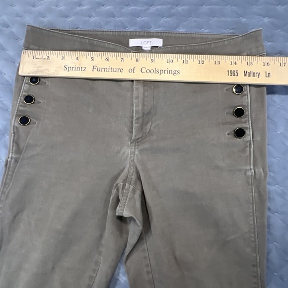 LOFT Womens Olive Green Marisa Skinny Leg Soft Stretchy Pants Size 6 Button Pkt - Picture 7 of 9